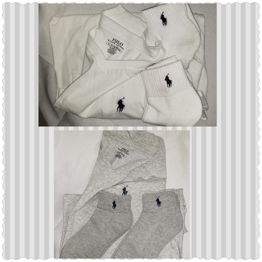Polo Ralph Lauren White and Gray Socks Set
